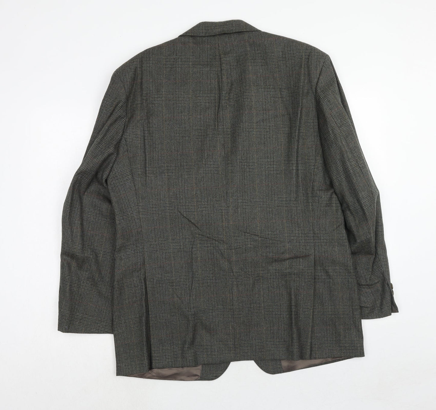 Marks and Spencer Mens Grey Plaid Wool Jacket Suit Jacket Size 42 Regular