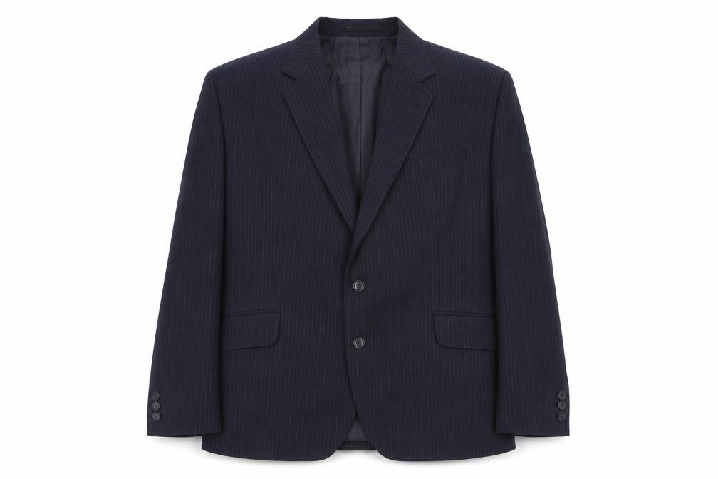Varteks Mens Blue Striped Wool Jacket Suit Jacket Size 44 Regular