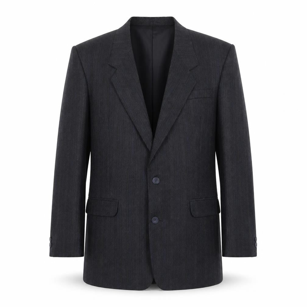 Flex Mens Grey Striped Polyester Jacket Suit Jacket Size 38 Regular