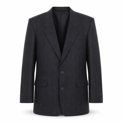 Flex Mens Grey Striped Polyester Jacket Suit Jacket Size 38 Regular