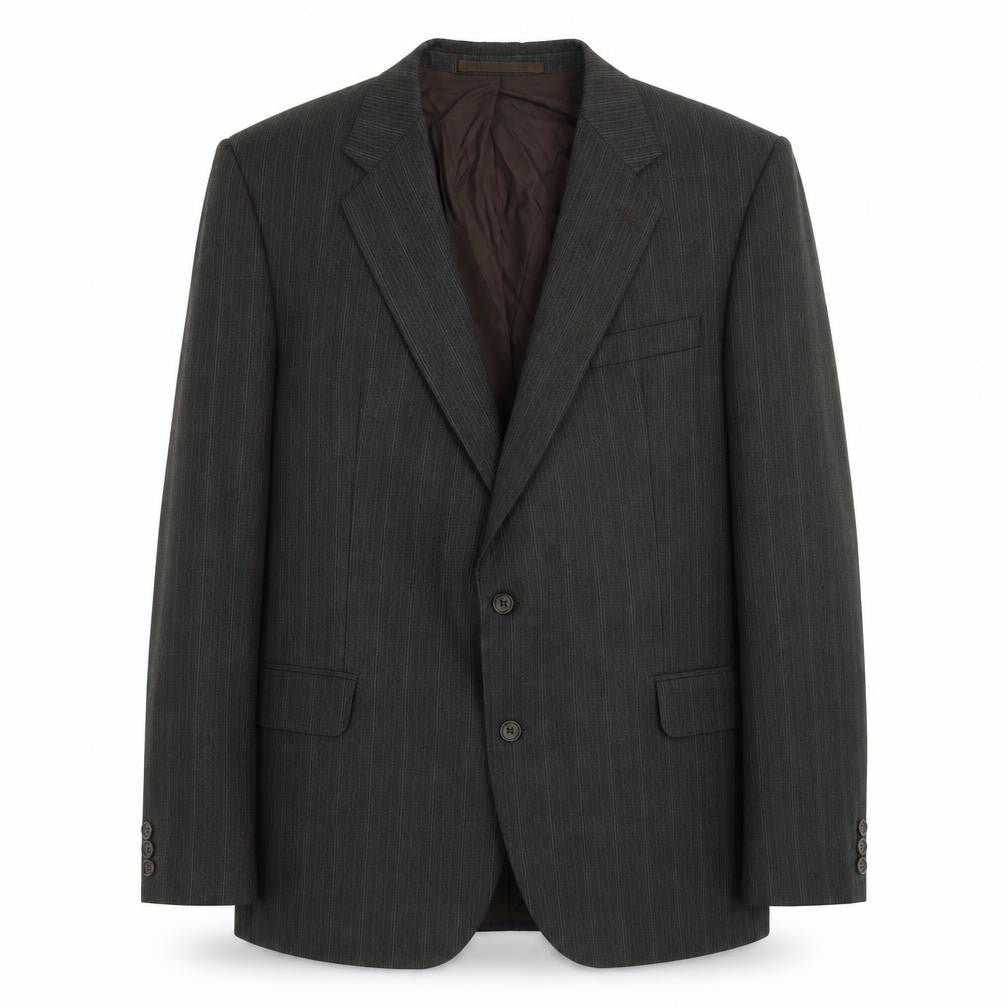 Westbury Mens Grey Striped Polyester Jacket Suit Jacket Size 44 Regular