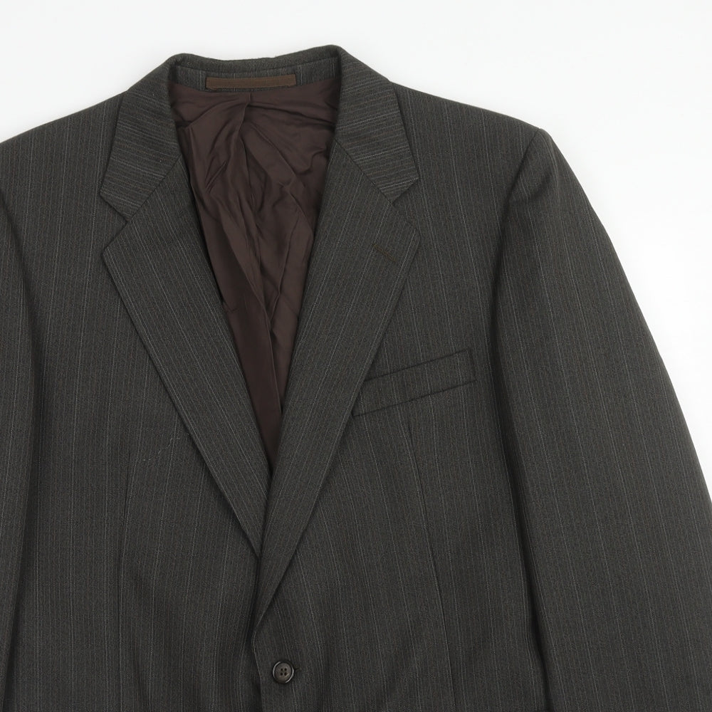 Westbury Mens Grey Striped Polyester Jacket Suit Jacket Size 44 Regular