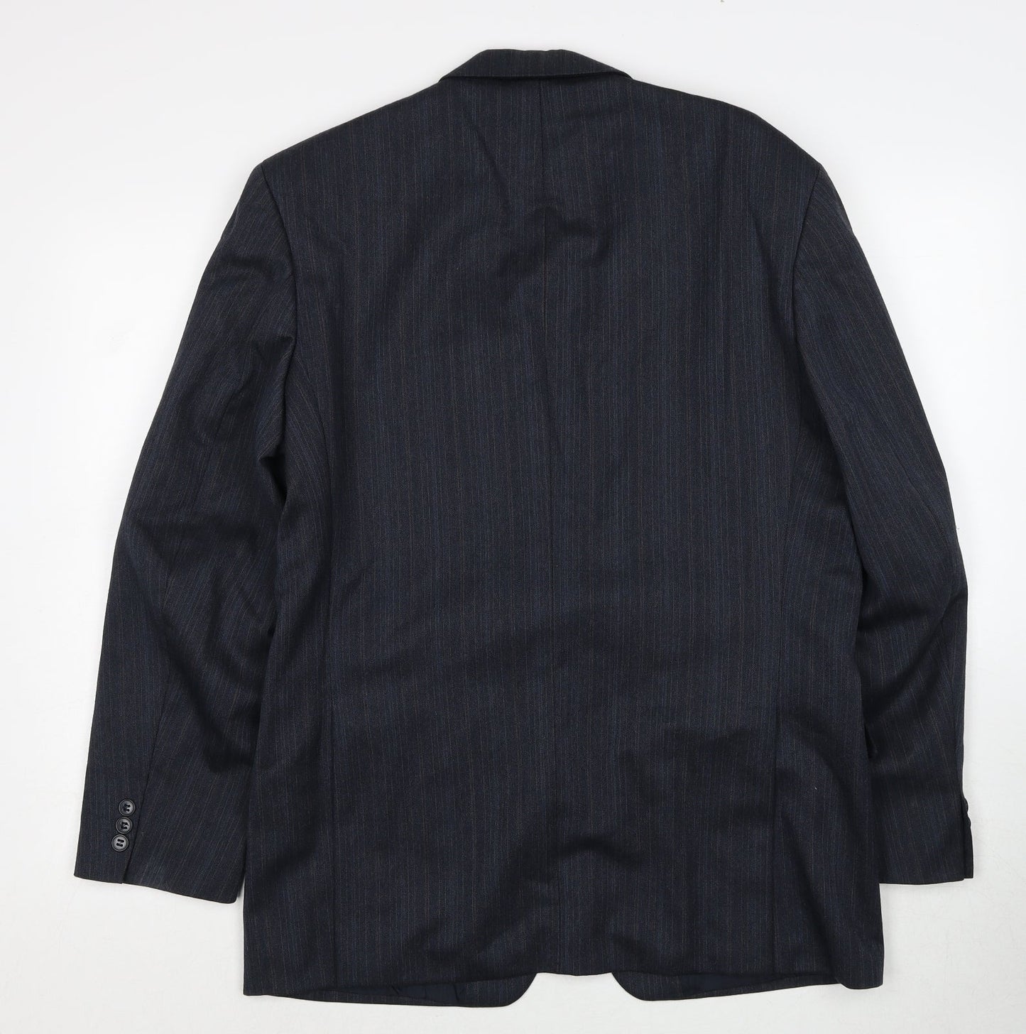 Marks and Spencer Mens Grey Striped Polyester Jacket Suit Jacket Size 40 Regular