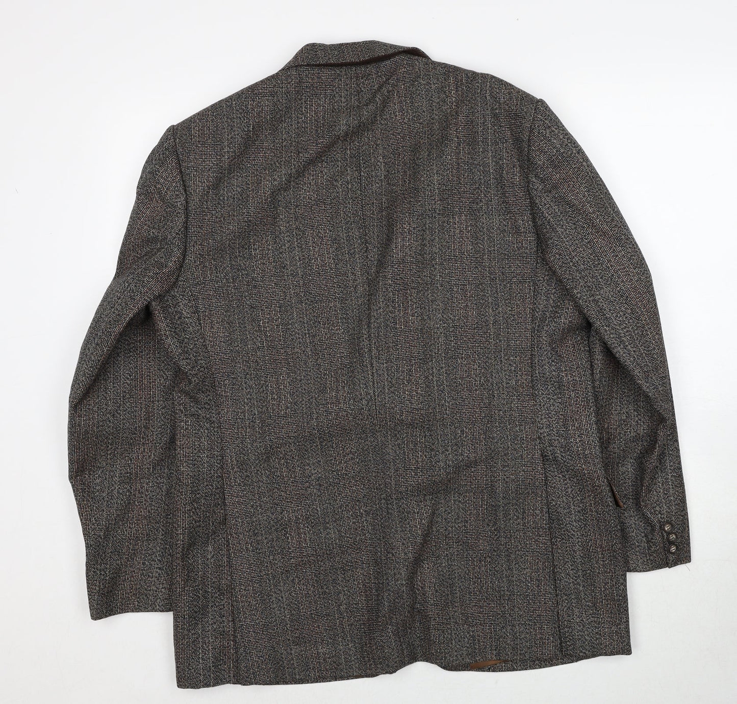 Preworn Mens Brown Striped Polyester Jacket Blazer Size 40 Regular