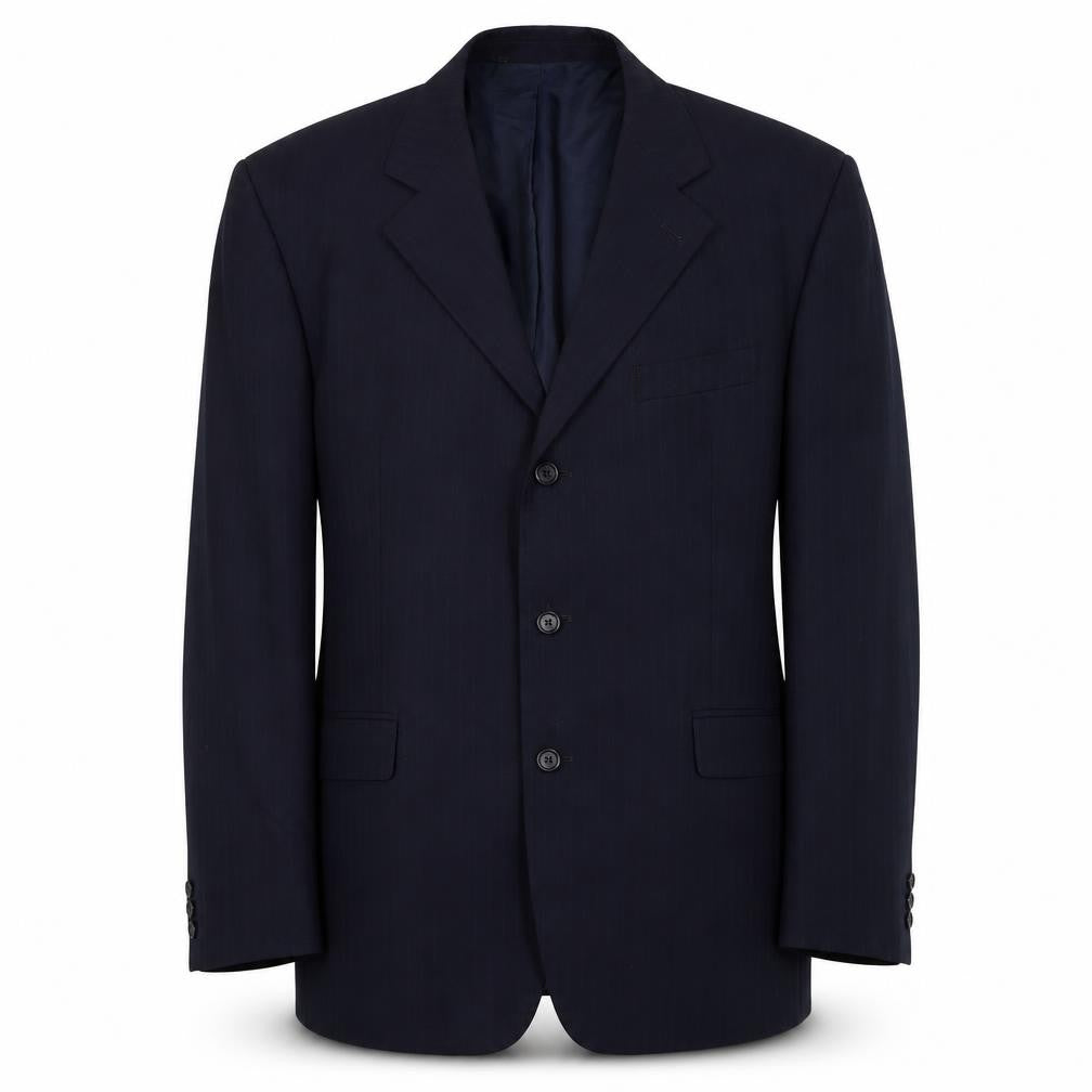 Sovrano Mens Blue Striped Polyester Jacket Suit Jacket Size 44 Regular