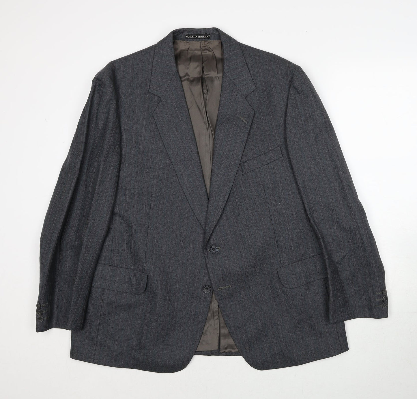 Dunn&Co. Mens Grey Striped Wool Jacket Suit Jacket Size 42 Regular