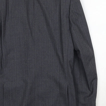 Hepworths Mens Grey Striped Wool Jacket Suit Jacket Size 38 Regular