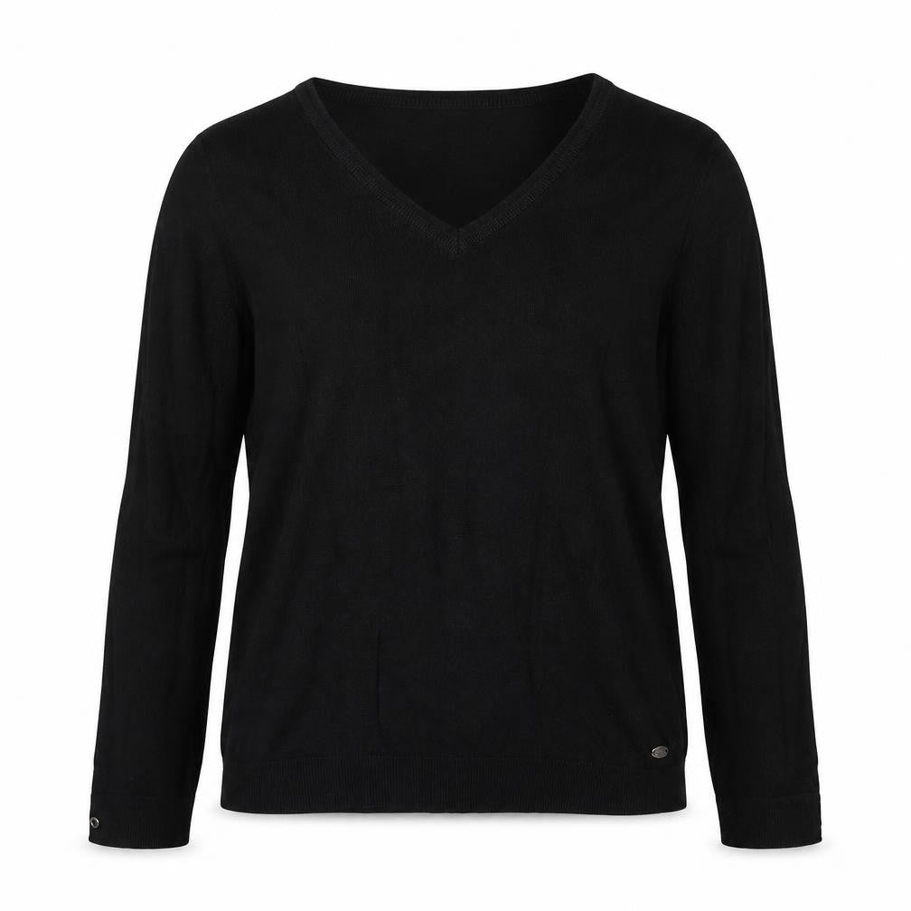 EDC Womens Black Round Neck Polyester Pullover Jumper Size L