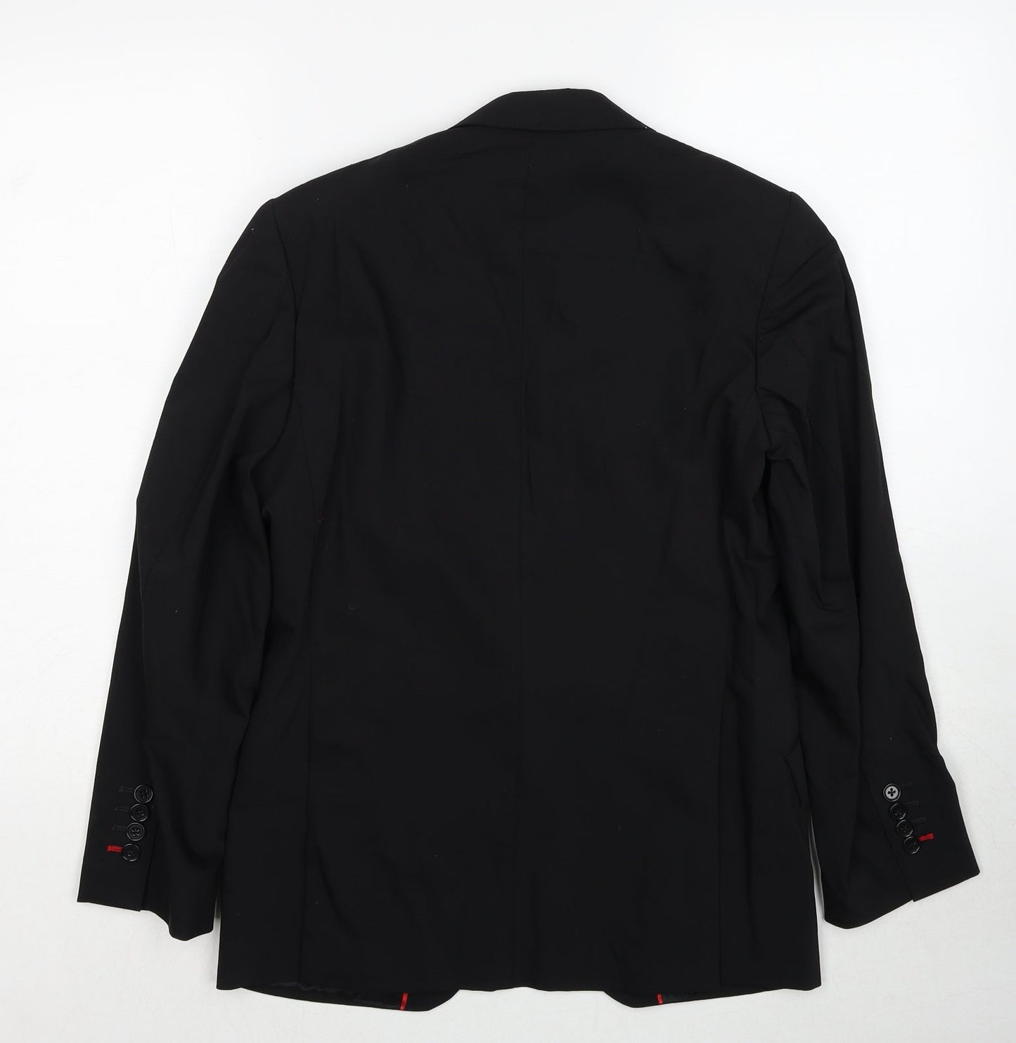 Oscar Flores Mens Black Wool Jacket Suit Jacket Size 34 Regular