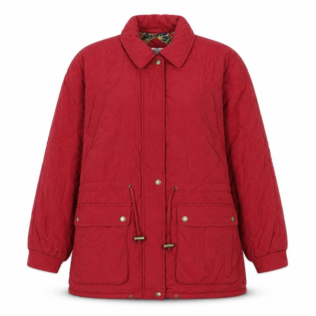 Curent Seen Womens Red Quilted Jacket Size S Zip