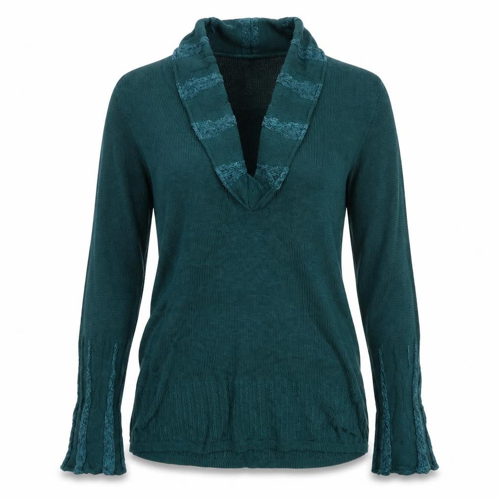 Meco Mode Womens Blue V-Neck Acrylic Pullover Jumper Size 14