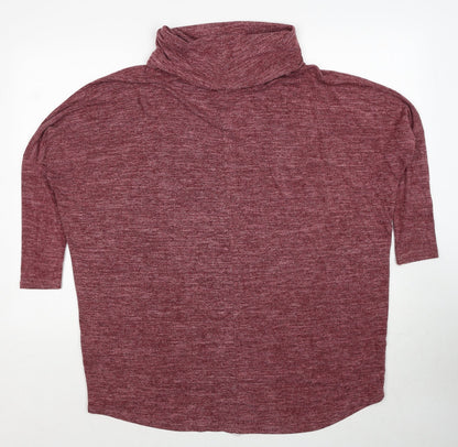 QED London Womens Red Roll Neck Viscose Pullover Jumper Size S