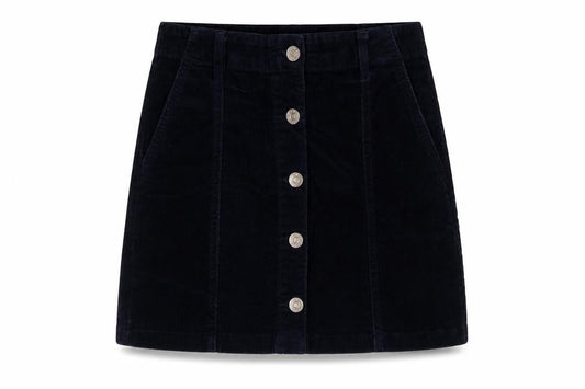 Forever 21 Womens Blue Cotton A-Line Skirt Size 26 in Button