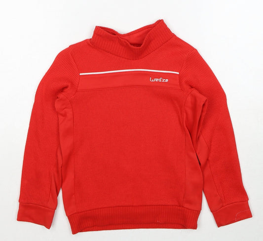 DECATHLON Boys Red Acrylic Pullover Sweatshirt Size 6 Years Pullover