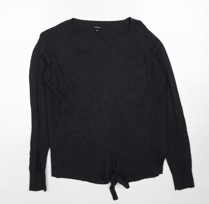 OPUS Womens Grey Round Neck Cotton Pullover Jumper Size 8