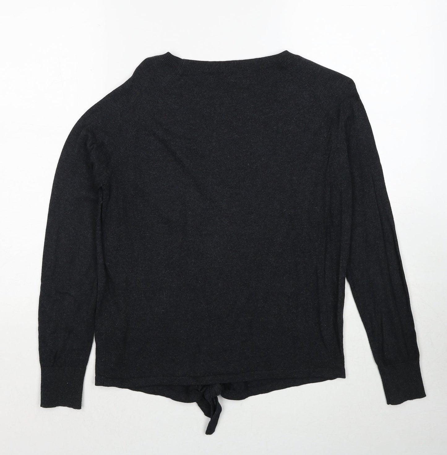 OPUS Womens Grey Round Neck Cotton Pullover Jumper Size 8