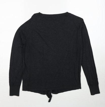 OPUS Womens Grey Round Neck Cotton Pullover Jumper Size 8
