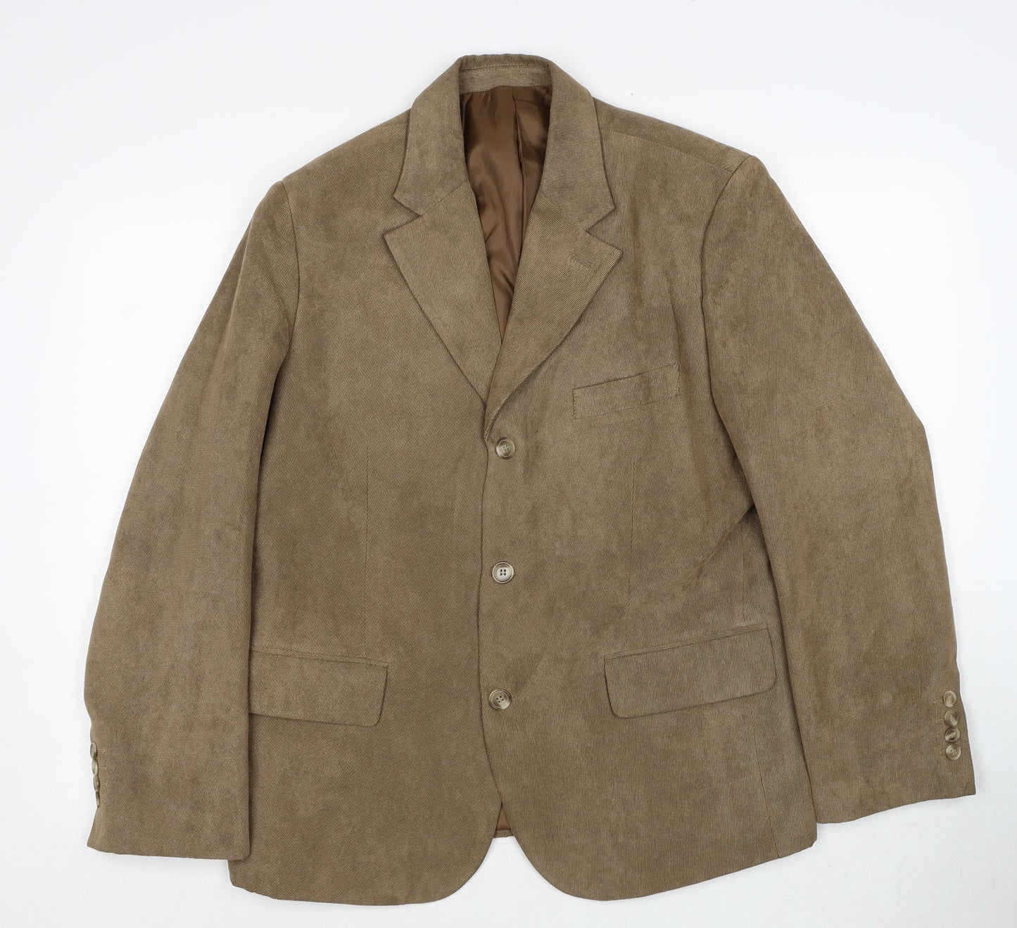London Road Mens Brown Polyester Jacket Blazer Size 38 Regular