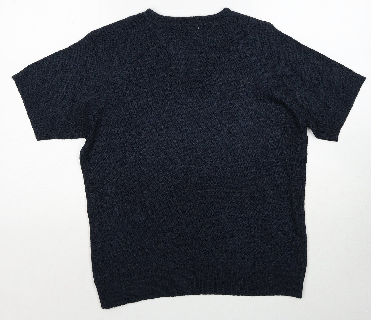 Bonmarché Womens Blue V-Neck Acrylic Pullover Jumper Size S