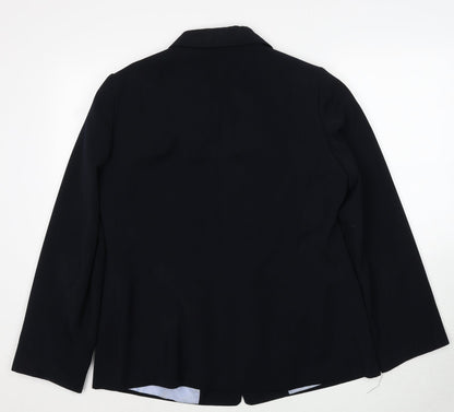 Essence Womens Black Polyester Jacket Blazer Size 16 Button