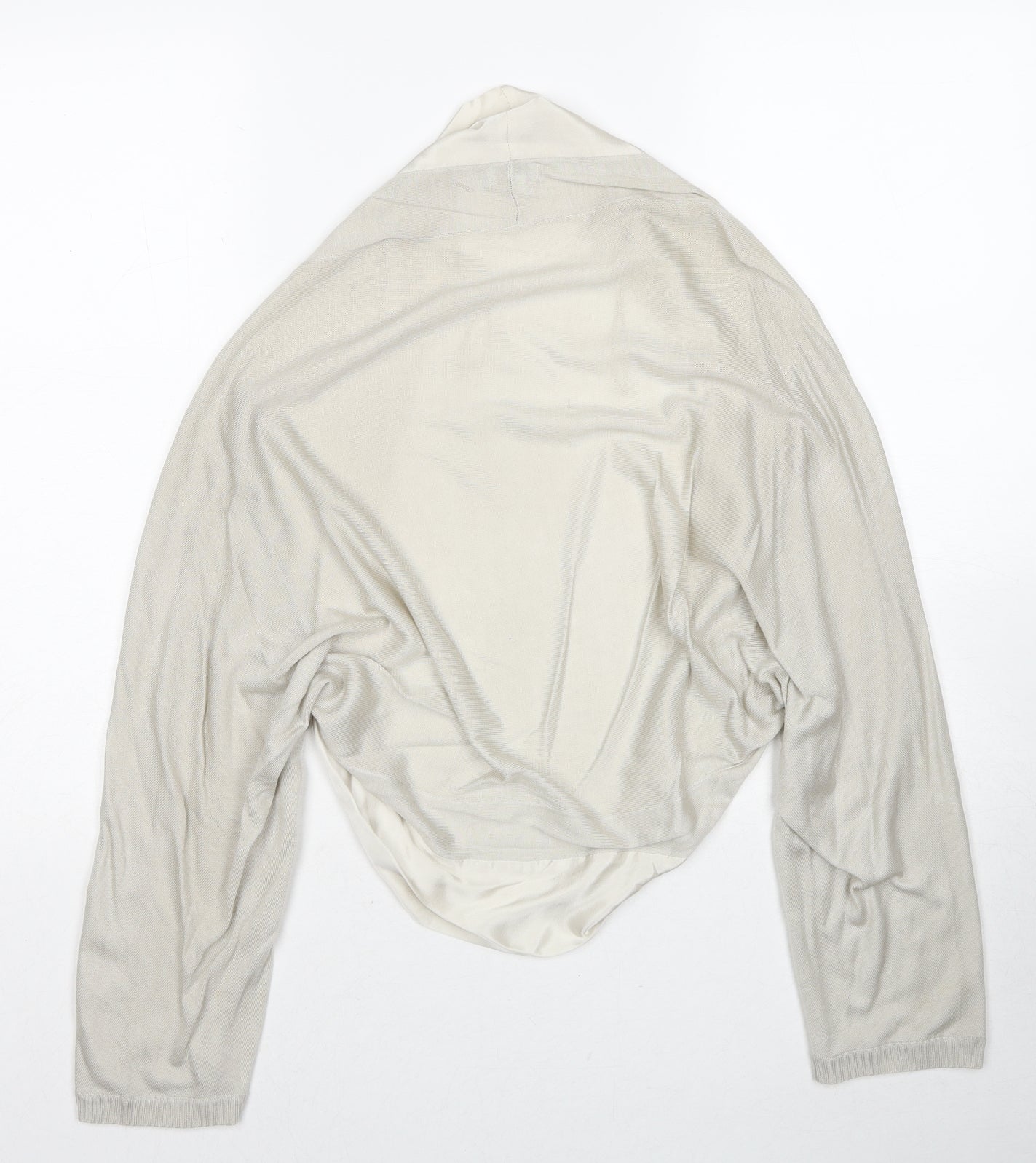 Untold Womens Beige V-Neck Acrylic Shrug Jumper Size L