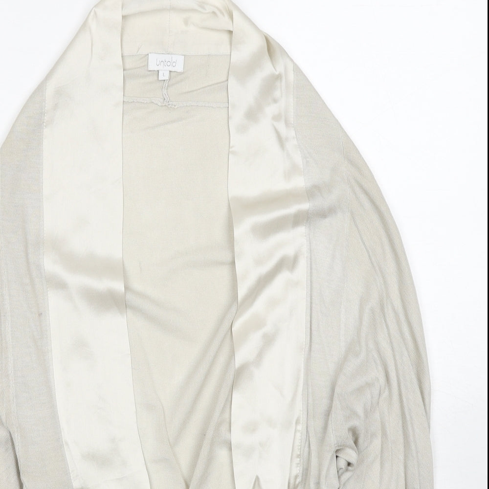 Untold Womens Beige V-Neck Acrylic Shrug Jumper Size L