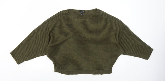 New Look Womens Green Round Neck Acrylic Pullover Jumper Size L