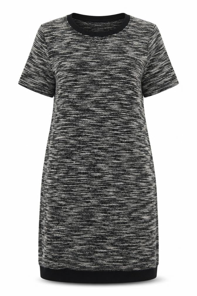 Marks & Spencer Womens Black Geometric Polyester A-Line Size 12 Round Neck Pullover