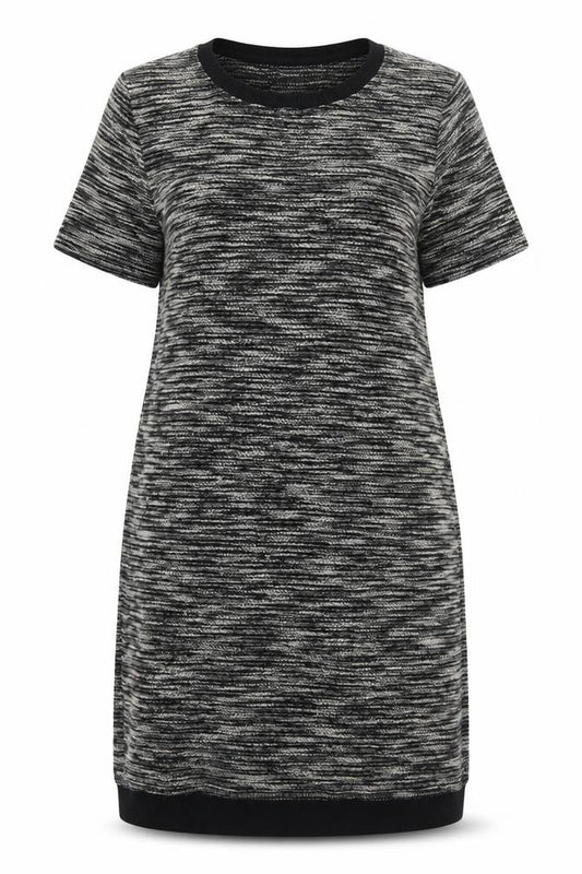 Marks & Spencer Womens Black Geometric Polyester A-Line Size 12 Round Neck Pullover