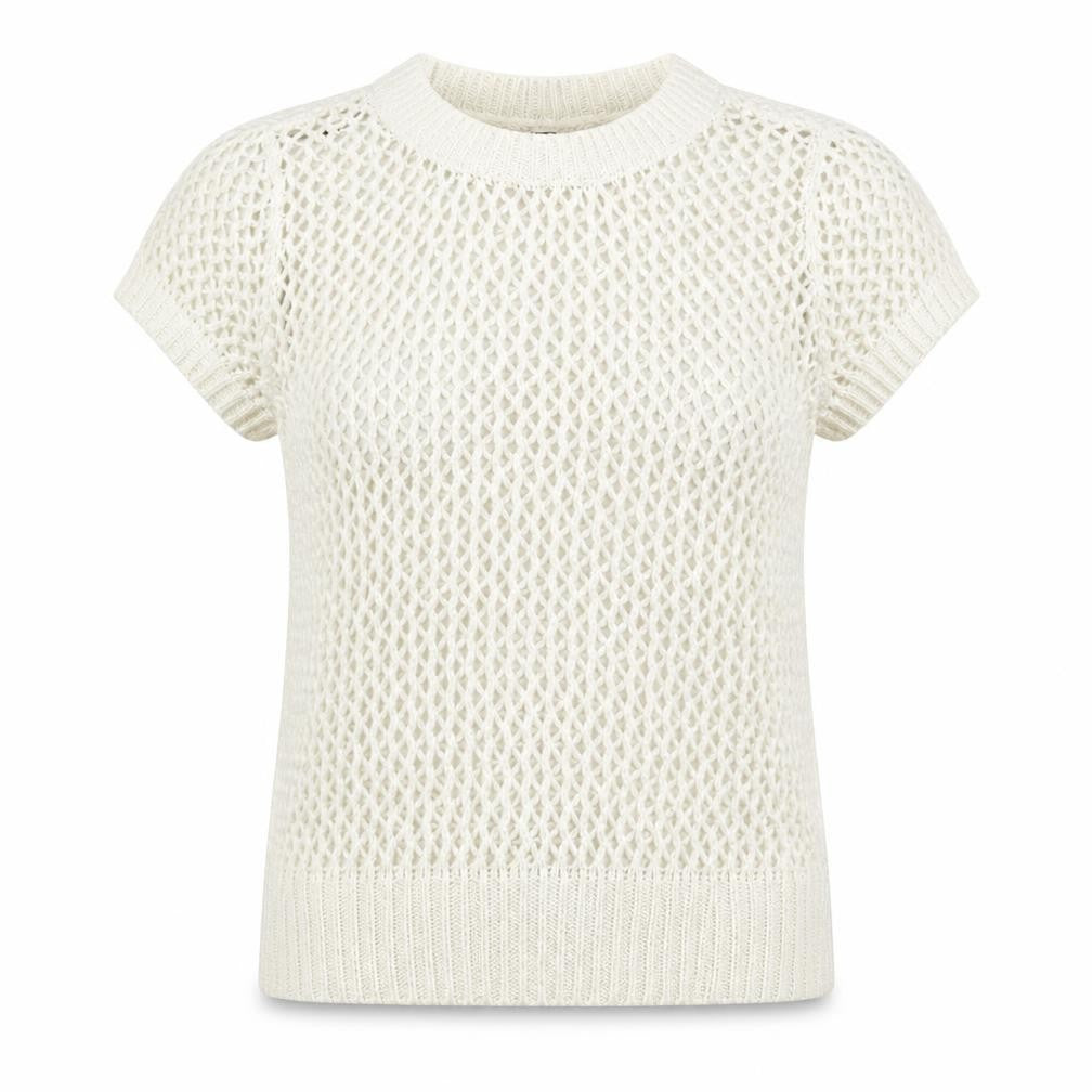 H&M Womens White Round Neck Acrylic Pullover Jumper Size 10