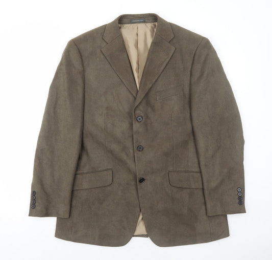 Greenwoods Mens Brown Polyester Jacket Blazer Size 40 Regular