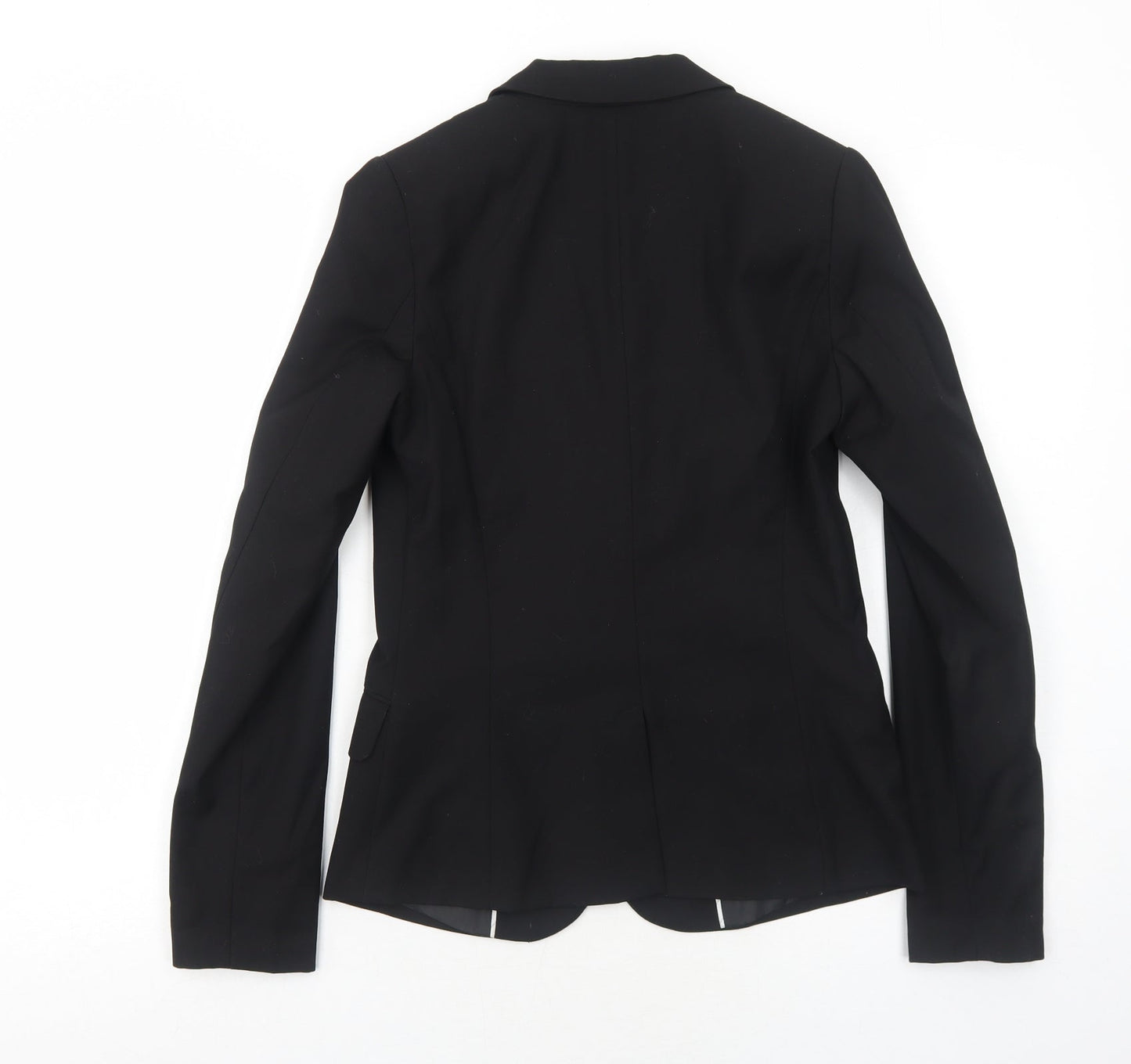 Gina Tricot Womens Black Polyester Jacket Blazer Size 6 - Five-Button Jacket Sleeve