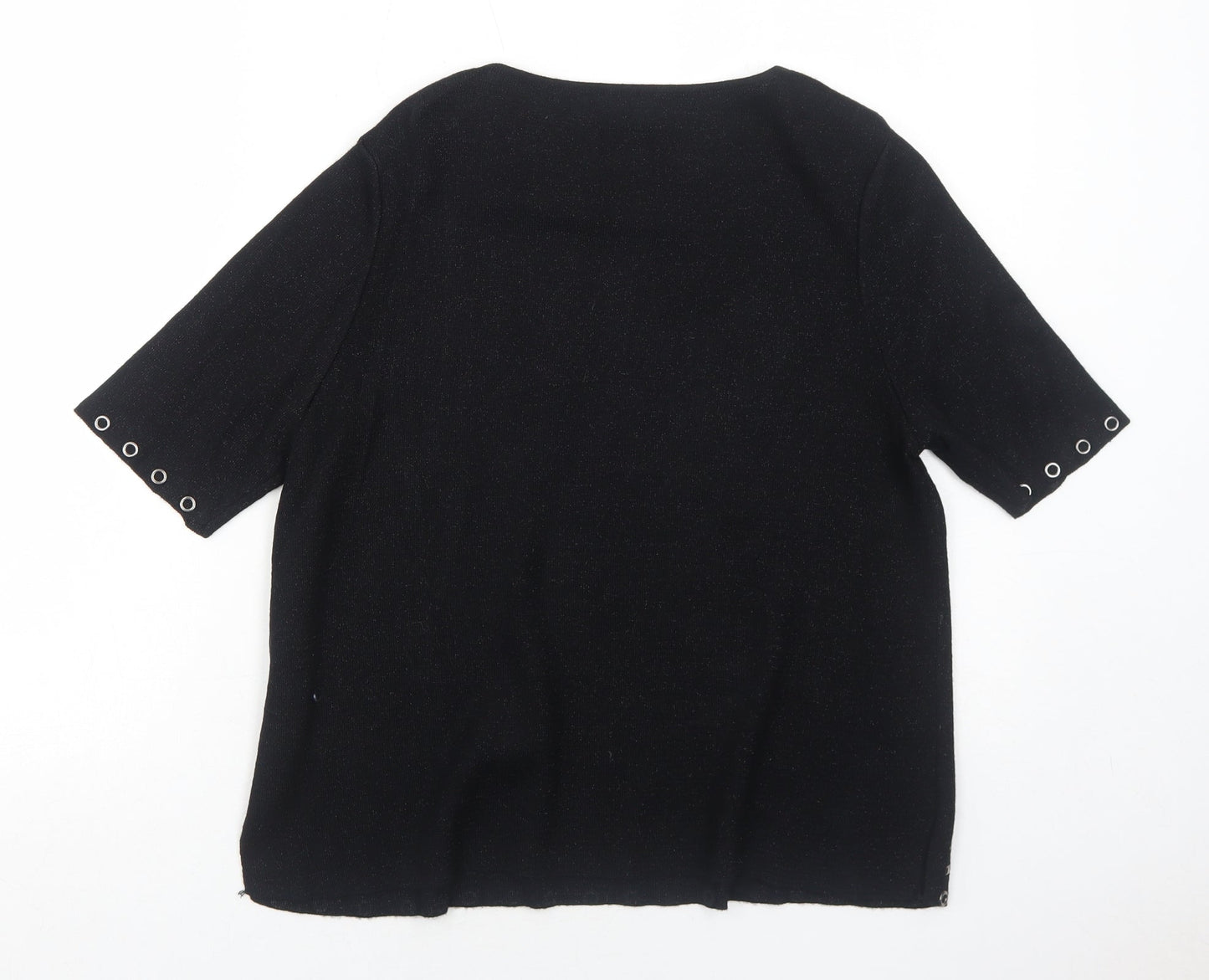 Wallis Womens Black Viscose Basic Blouse Size S Round Neck