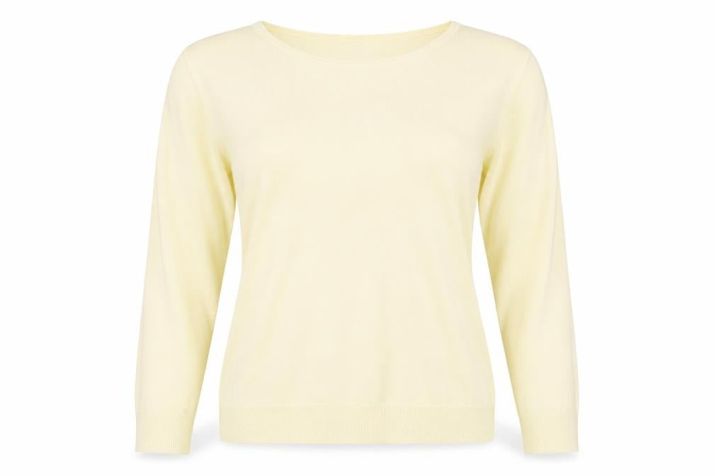 Marks & Spencer Womens Yellow Boat Neck Acrylic Pullover Jumper Size 8