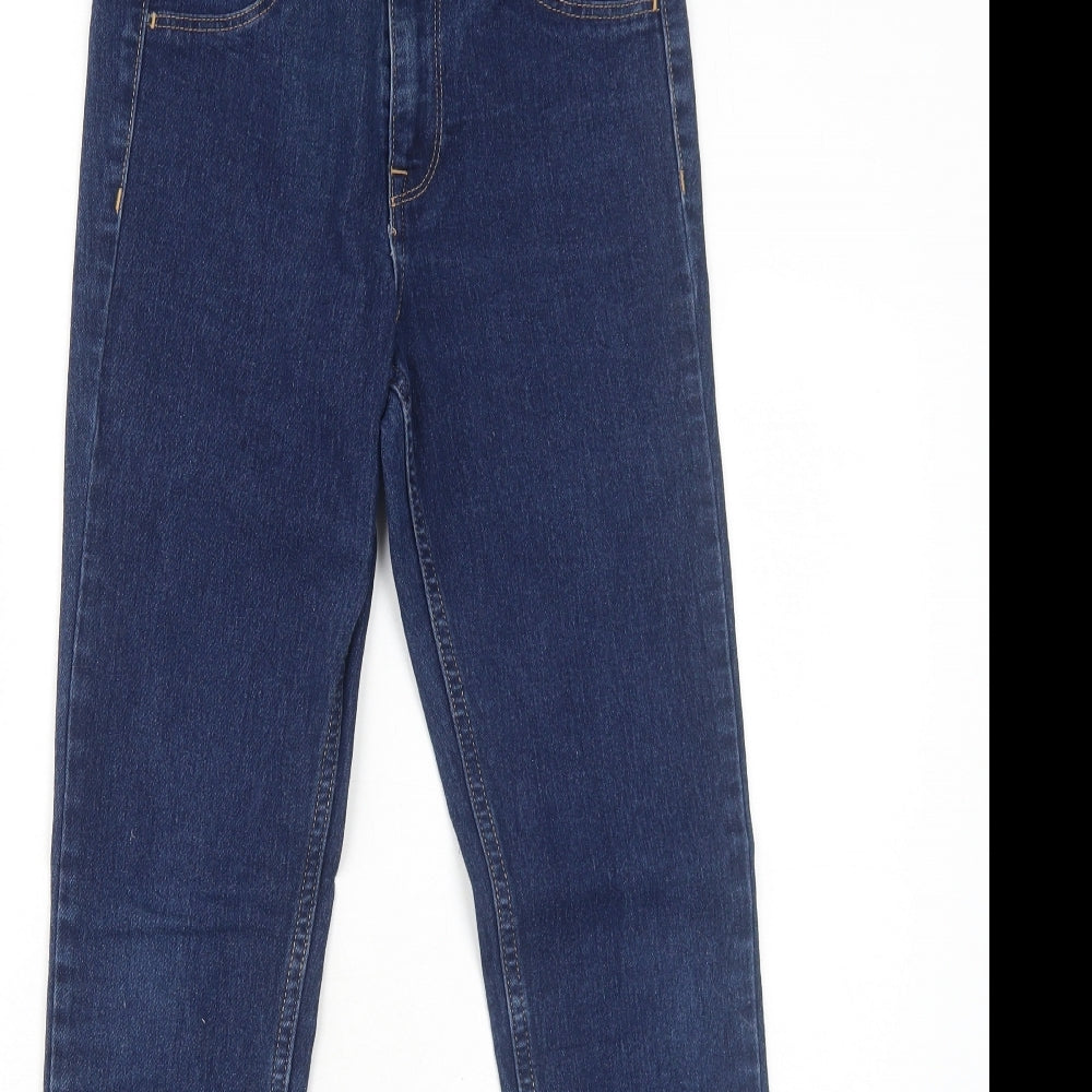 H&M Womens Blue Cotton Skinny Jeans Size 6 Regular Zip