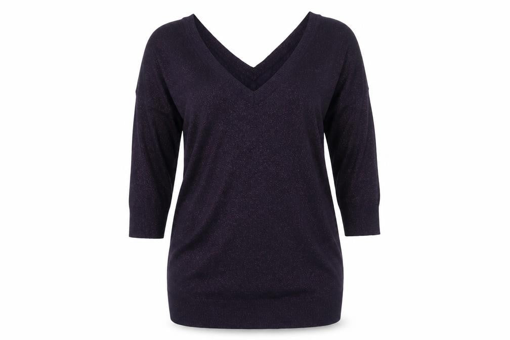 NEXT Womens Purple V-Neck Viscose Pullover Jumper Size 8