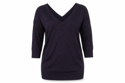 Next Womens Purple V-Neck Viscose Pullover Jumper Size 8