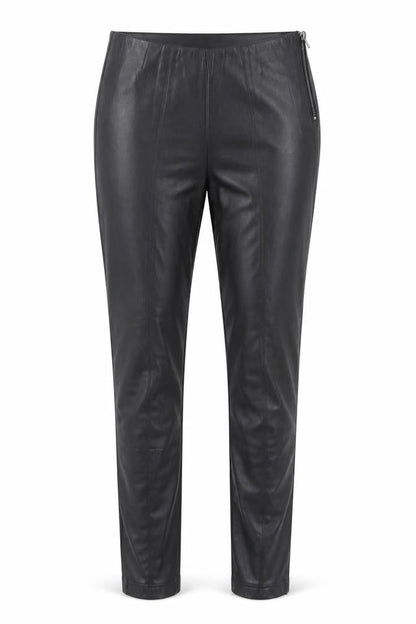 Pieces Womens Black Polyurethane Trousers Size M Regular Zip - Faux Leather