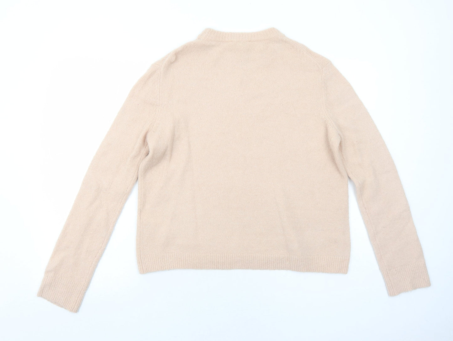 Warehouse Womens Pink Mock Neck Acrylic Pullover Jumper Size 12