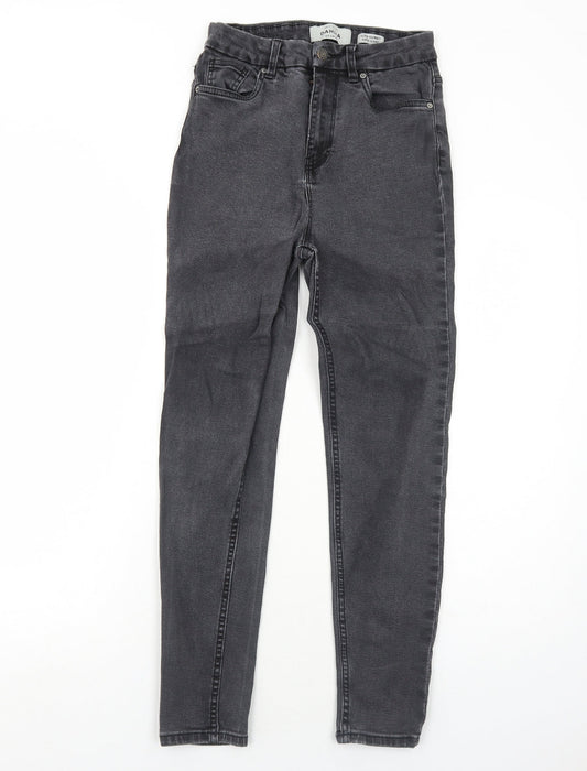 New Look Womens Black Cotton Skinny Jeans Size 10 Regular Zip