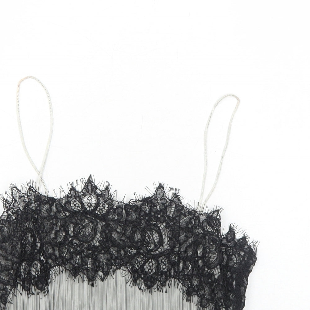 Pins & Needles Womens Grey Polyester Cropped Tank Size XS Square Neck - Lace Details