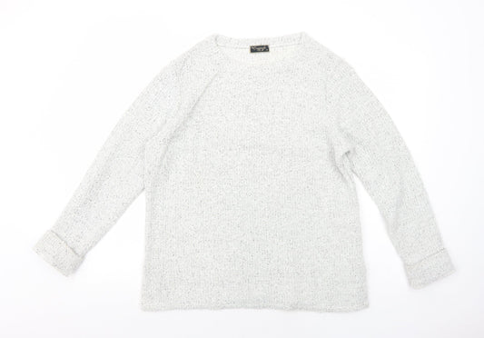 Originals Womens White Boat Neck Acrylic Pullover Jumper Size 14