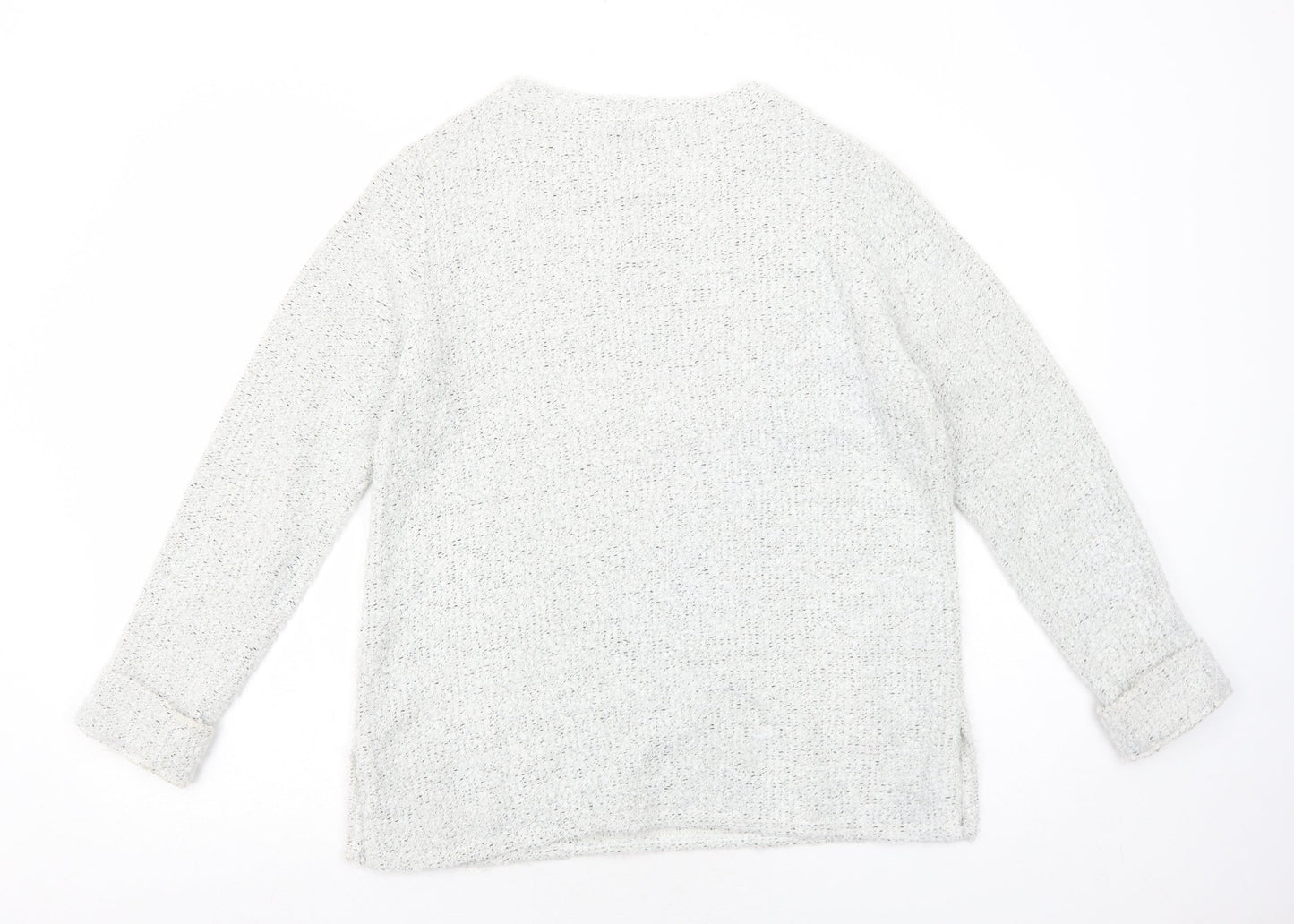 Originals Womens White Boat Neck Acrylic Pullover Jumper Size 14
