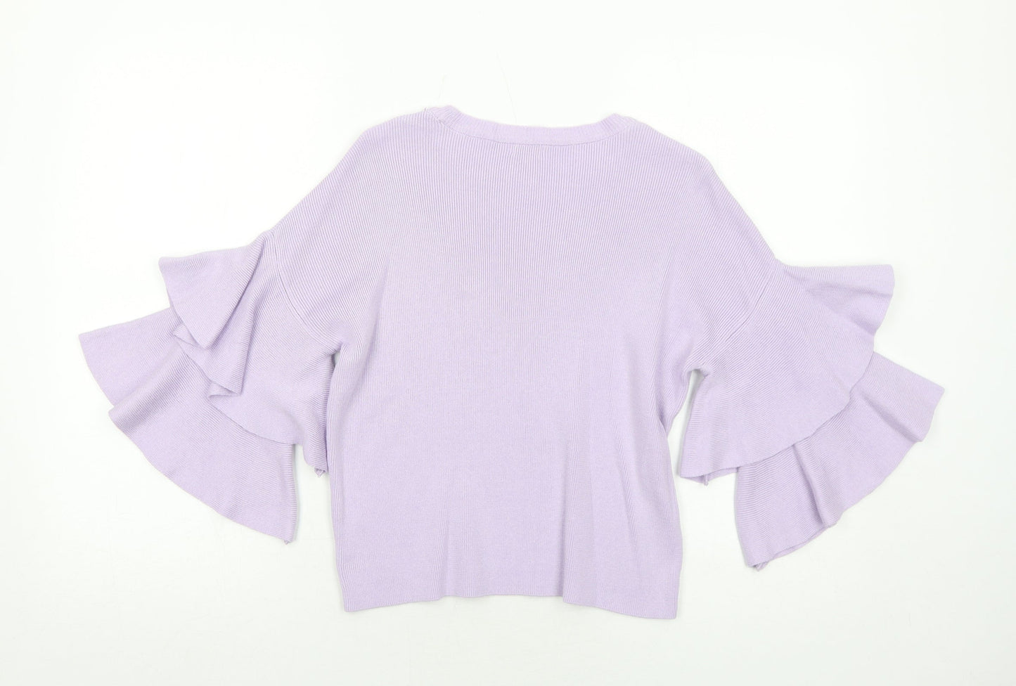 River Island Womens Purple Boat Neck Cotton Pullover Jumper Size 6