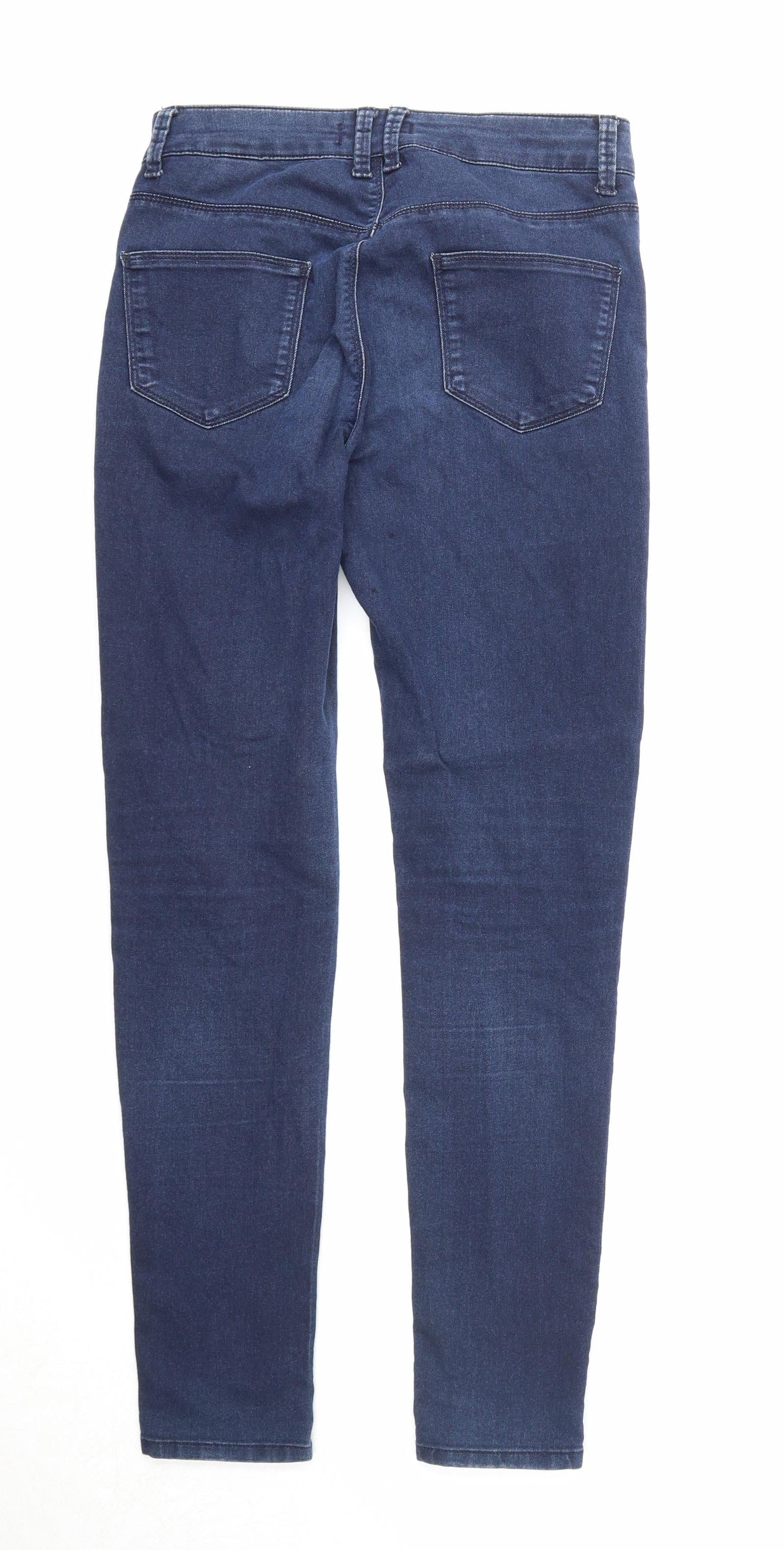 Marks and Spencer Womens Blue Cotton Jegging Jeans Size 8 Regular Zip