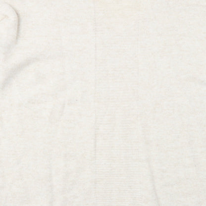 Topshop Womens Beige V-Neck Acrylic Pullover Jumper Size 12