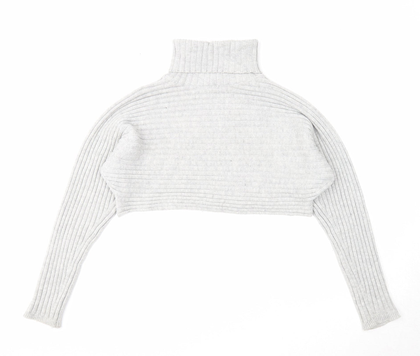 New Look Womens Grey Roll Neck Acrylic Pullover Jumper Size M