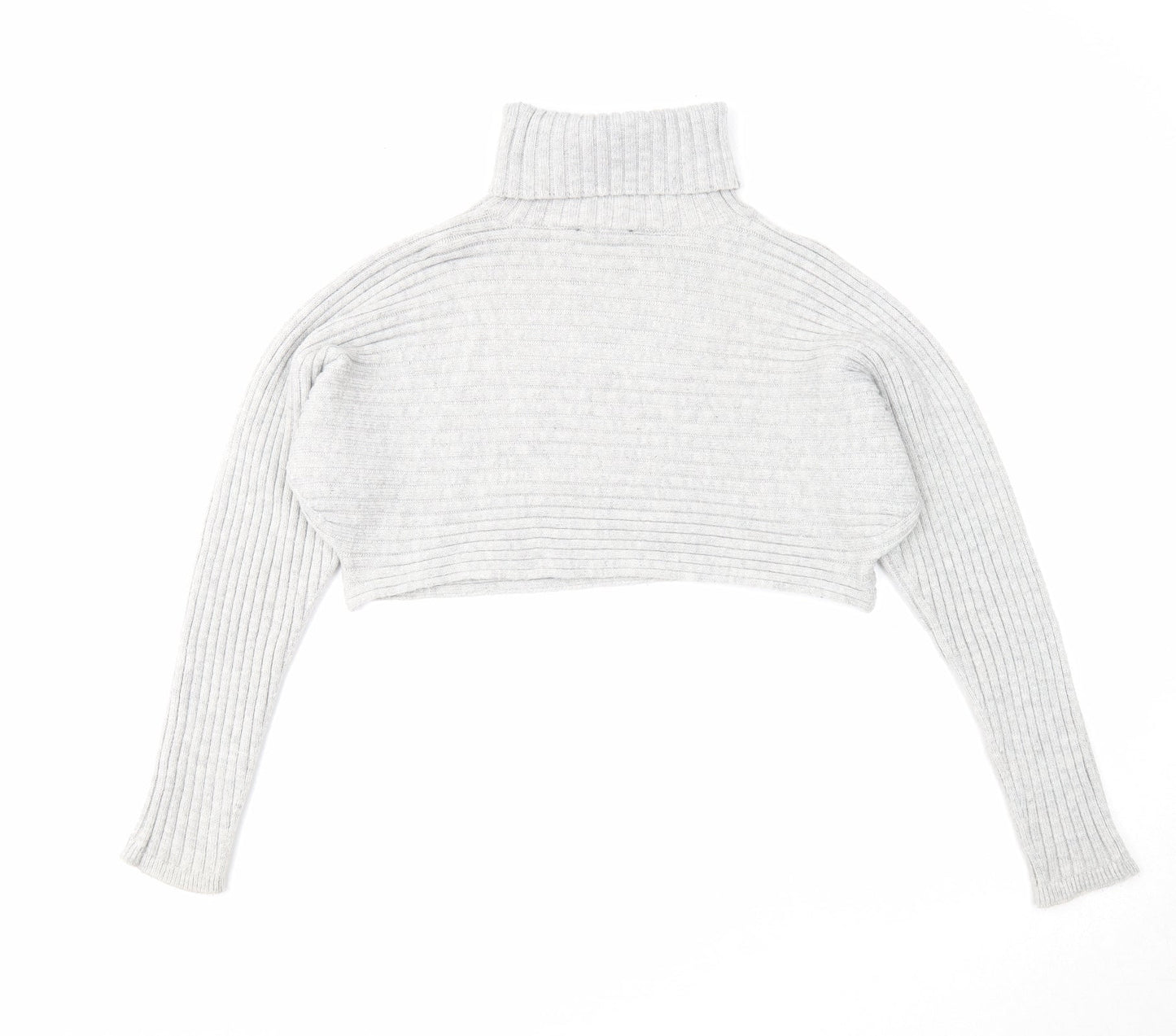 New Look Womens Grey Roll Neck Acrylic Pullover Jumper Size M