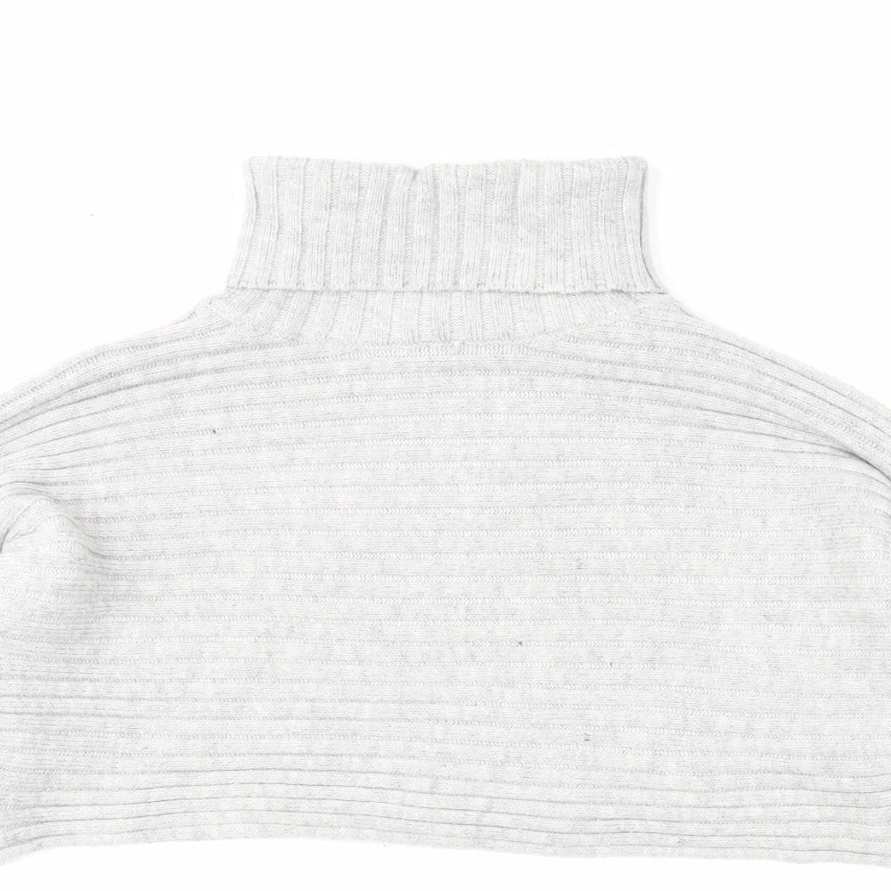 New Look Womens Grey Roll Neck Acrylic Pullover Jumper Size M