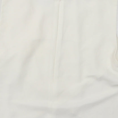 Miss Selfridge Womens White Polyester Basic Tank Size 12 Round Neck